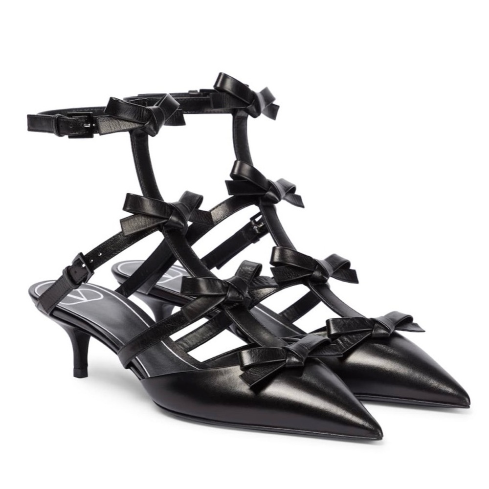 Valentino french bow kitten heels